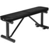 Global Industrial™ 4' Outdoor Steel Flat Bench Perforated Metal Black