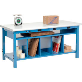 Global Industrial™ Packing Workbench W/Lower Shelf & Power Laminate Safety Edge 72""W x 36""D