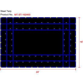 Xtarps MT-ST15-B1624 Flatbed Truck Tarp Light Weight Steel Tarp 16'W x 24'L Black