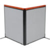 Interion® Deluxe Freestanding 2-Panel Corner Room Divider 36-1/4""W x 43-1/2""H Panels Gray