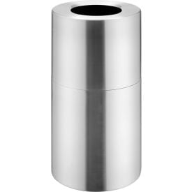 Global Industrial™ Aluminum Round Open Top Trash Can 20 Gallon Satin Clear
