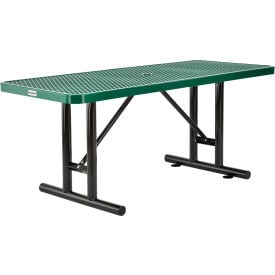 Global Industrial™ 6' Rectangular Steel Outdoor Table Expanded Metal Green