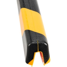 Global Industrial™ Shelf Bumper Guard Type G 39-3/8""L Black/Yellow