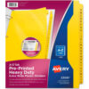 Avery® Preprinted Plastic Tab Dividers Side Tab Printed ""A-Z"" 9 x 11 Yellow