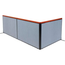 Interion® Deluxe Freestanding 3-Panel Corner Room Divider 60-1/4""W x 43-1/2""H Blue