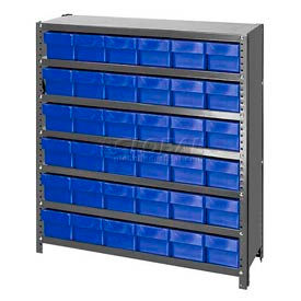 Quantum CL1839-602 Closed Shelving Euro Drawer Unit - 36x18x39 - 36 Euro Drawers Blue