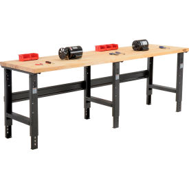 Global Industrial™ Extra Long Workbench 96 x 36"" Adjustable Height Birch Square Edge Black