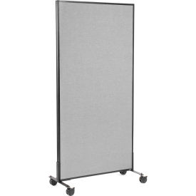 Interion® Mobile Office Partition Panel 36-1/4""W x 75""H Gray