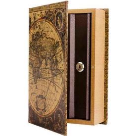 Barska Antique Map Diversion Book Lock Box With Keyed Lock CB12480 10-3/4"" x 7"" x 2-3/4""