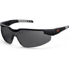 Ergodyne® Dellenger Safety Glasses w/ Adjustable Temples Smoke Lens Matte Black Frame