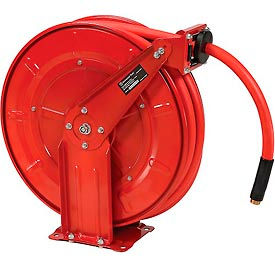 Florida Pneumatic 6802 1/2""x50' 300 PSI Spring Retractable Low Pressure Steel Hose Reel