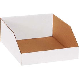 Global Industrial™ Open Top Corrugated Bin Boxes 10""Wx12""Lx4-1/2""H White