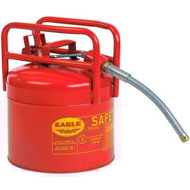 Eagle D.O.T. Approved Transport Can with 7/8""Flexible Hose Type II Red 5 Gal. 1215