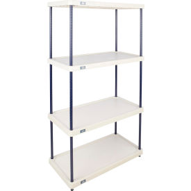 Nexel® 4 Shelf Solid Plastic Shelving Unit Nexelon® Posts 36""W x 18""D x 74""H