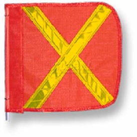 Heavy Duty Flag 16""x16"" Orange w/ Yellow X
