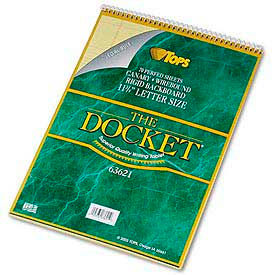 Docket® Wirebound Letter Size Legal Rule Pad with Cover Canary 70 Sheets/Pad