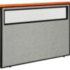 Interion® Deluxe Office Partition Panel with Partial Window 60-1/4""W x 43-1/2""H Gray