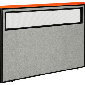 Interion® Deluxe Office Partition Panel with Partial Window 60-1/4""W x 43-1/2""H Gray