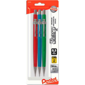 Pentel® Sharp Mechanical Pencil 0.5 mm HB (#2.5) Black Lead Assorted Barrel Colors 3/Pack