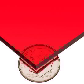 USA Sealing Cast Acrylic Sheet 48""L x 24""W x 1/4"" Thick Red