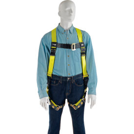 Miller® H13110022 Full Body Harness Back D Ring Tongue Leg Strap Black/Yellow