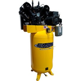 EMAX PE07V080V1 7.5HP Two-Stage Compressor 80 Gallon Vertical 175 PSI 26 CFM 1-Phase 208-230V