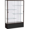Spirit Display Case Black Base Bronze Frame White Back 48""W x 16""D x 72""H