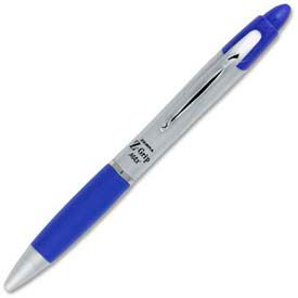 Zebra Z-Grip Max Retractable Pen 1.0mm Silver Barrel Blue Ink Dozen