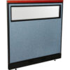 Interion® Deluxe Office Partition Panel w/Partial Window & Pass-Thru Cable 48-1/4Wx47-1/2H BLU