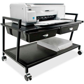 Vertiflex® Underdesk Machine Stand with Two Drawers Black