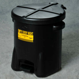 Eagle 10 Gallon Poly Waste Can W/ Foot Lever Black