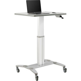 Global Industrial™ Sit-Stand Mobile Desk With Tablet Slot Gray/Silver
