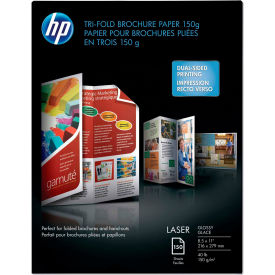 HP Laser Glossy Tri-Fold Brochure Paper White 8-1/2"" x 11"" 150 Sheets/Pack