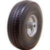 Marathon Flat Free Tire 30030 - 4.10/3.50-4 Sawtooth Tread - 3.5"" Centered - 5/8"" Bearings
