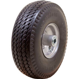 Marathon Flat Free Tire 30030 - 4.10/3.50-4 Sawtooth Tread - 3.5"" Centered - 5/8"" Bearings