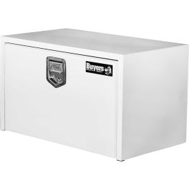 Buyers Steel Underbody Truck Box w/ Stainless Steel Rotary Paddle - White 18x18x36 - 1702205