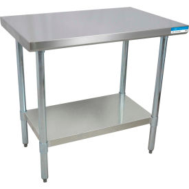 BK Resources 430 Stainless Steel Table 60 x 18"" Galvanized Undershelf 18 Gauge