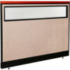 Interion® Deluxe Office Partition Panel w/Partial Window & Raceway 60-1/4""W x 47-1/2""H Tan
