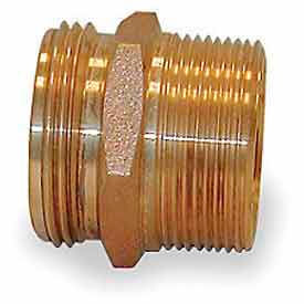 Fire Hose Double Male  Nipple - 2 In. NPT X 1-1/2 In. NH - Brass