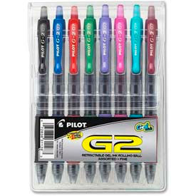 Pilot® G2 Gel Retractable Rollerball Pen Fine 0.7mm Assorted Ink 8/Pack