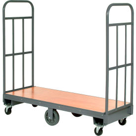 Global Industrial™ Wood Deck Narrow Aisle U-Boat Platform Truck 60""x16"" 1500 Lb. Cap.