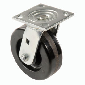 Global Industrial™ Heavy Duty Swivel Plate Caster 6"" Plastic Wheel 800 Lb. Capacity