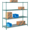 Nexel® 4 Shelf Poly-Green® Wire Shelving Unit Starter 72""W x 21""D x 74""H