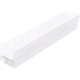 Akro-Mils Plastic Nesting Storage Shelf Bin 30124 - 4-1/8""W x 23-5/8""L x 4""H Clear