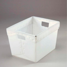 Global Industrial™ Corrugated Plastic Postal Nesting Tote 18-1/2""L x 13-1/4""W x 12""H Natural