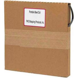 Pac Strapping Portable Steel Strapping Coil w/Self Dispensing Box 1/2""W x 200'L x 0.020"" Thick