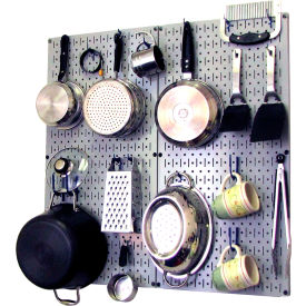 Wall Control Kitchen Pegboard Pack Storage & Organization Kit Gray/Blue 32"" X 32"" X 6""