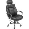 Interion® Big & Tall Chair With High Back & Fixed Arms Bonded Leather Black