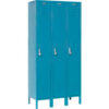 Global Industrial™ Paramount® 1-Tier 3 Door Locker 36""W x 12""D x 66""H Blue Unassembled