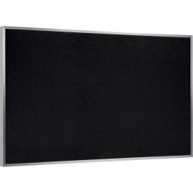 Ghent 4' x 8' Bulletin Board - Black Recycled Rubber Surface - Silver